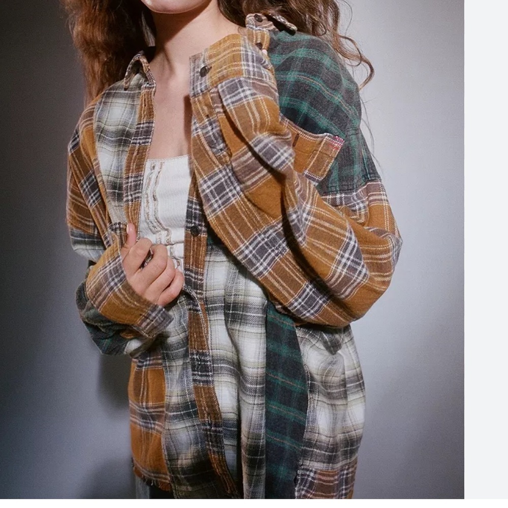 Bdg Oversized Patchwork Mixed Print Flannel Shack… - image 5